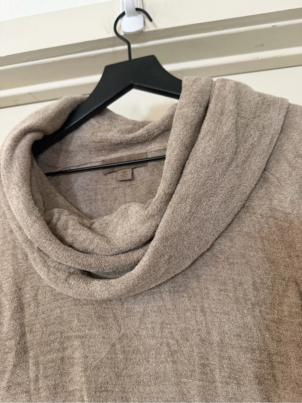 Barefoot Dreams Taupe Cowl Neck Sweater